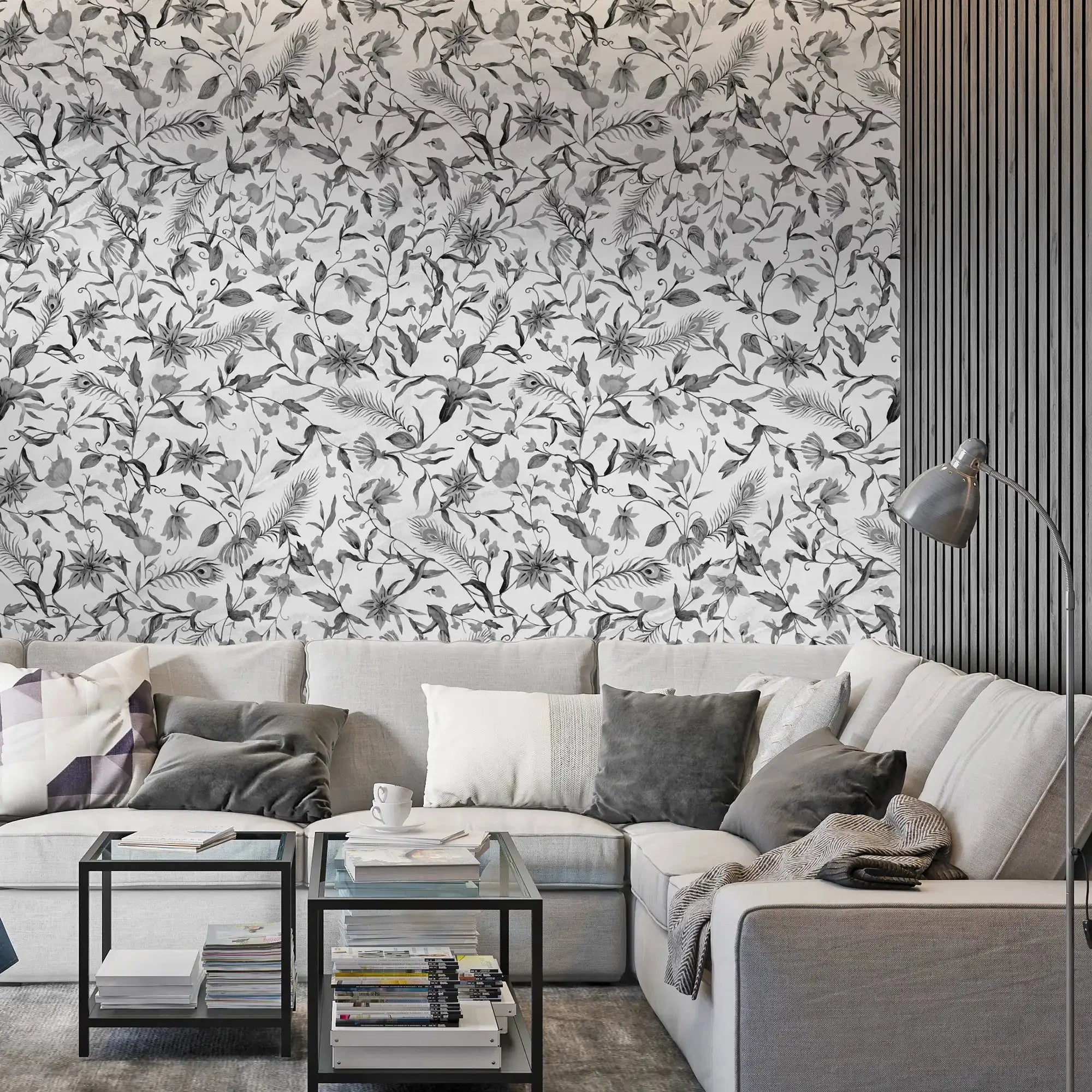 3124-F / Modern Peel and Stick Wallpaper: Vibrant Floral & Paisley, Self-Adhesive Wall Decor for Kitchen, Bathroom, Living Room - Artevella