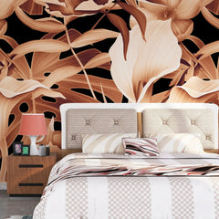 3125-B / Mysterious Jungle Abstract Floral Peel and Stick Wallpaper – Boho Chic Self Adhesive Wall Mural for Easy Install - Artevella