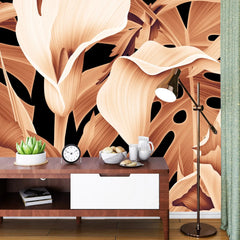 3125-B / Mysterious Jungle Abstract Floral Peel and Stick Wallpaper – Boho Chic Self Adhesive Wall Mural for Easy Install - Artevella