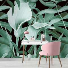 3125-C / Mysterious Jungle Abstract Floral Peel and Stick Wallpaper – Boho Chic Self Adhesive Wall Mural for Easy Install - Artevella