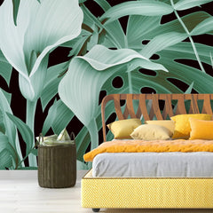 3125-C / Mysterious Jungle Abstract Floral Peel and Stick Wallpaper – Boho Chic Self Adhesive Wall Mural for Easy Install - Artevella