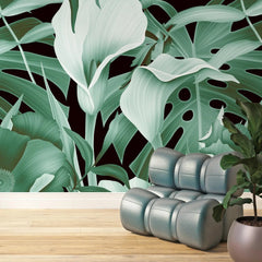 3125-C / Mysterious Jungle Abstract Floral Peel and Stick Wallpaper – Boho Chic Self Adhesive Wall Mural for Easy Install - Artevella