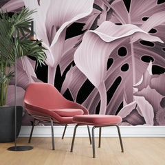 3125-E / Mysterious Jungle Abstract Floral Peel and Stick Wallpaper – Boho Chic Self Adhesive Wall Mural for Easy Install - Artevella