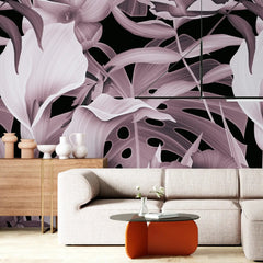 3125-E / Mysterious Jungle Abstract Floral Peel and Stick Wallpaper – Boho Chic Self Adhesive Wall Mural for Easy Install - Artevella
