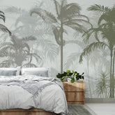 3130-A / Tropical Forest Peel and Stick Wallpaper: Exquisite Trees on White Background for Contemporary Wall Decor - Artevella