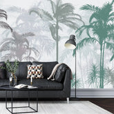 3130-B / Tropical Forest Peel and Stick Wallpaper: Exquisite Trees on White Background for Contemporary Wall Decor - Artevella