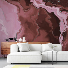 3132-B / Trendy Watercolor Waves Pattern Wallpaper - Easy Peel and Stick Removable Mural , Abstract Art Wallpaper - Artevella