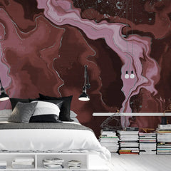 3132-B / Trendy Watercolor Waves Pattern Wallpaper - Easy Peel and Stick Removable Mural , Abstract Art Wallpaper - Artevella