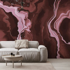 3132-B / Trendy Watercolor Waves Pattern Wallpaper - Easy Peel and Stick Removable Mural , Abstract Art Wallpaper - Artevella