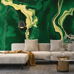 3132-D / Trendy Watercolor Waves Pattern Wallpaper - Easy Peel and Stick Removable Mural , Abstract Art Wallpaper - Artevella