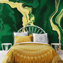 3132-D / Trendy Watercolor Waves Pattern Wallpaper - Easy Peel and Stick Removable Mural , Abstract Art Wallpaper - Artevella