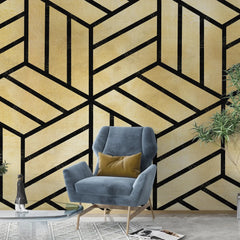 3133-A / Peel and Stick Geometric Wallpaper, Geometric Tile Design, Contemporary Geometric Line Wallpaper - Artevella
