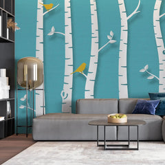 3134-B / Birch Tree Forest Wallpaper - Nature Theme Wall Mural, Easy Peel and Stick Installation for Modern Home Decor - Artevella