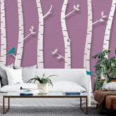3134-D / Birch Tree Forest Wallpaper - Nature Theme Wall Mural, Easy Peel and Stick Installation for Modern Home Decor - Artevella