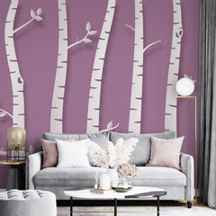 3134-D / Birch Tree Forest Wallpaper - Nature Theme Wall Mural, Easy Peel and Stick Installation for Modern Home Decor - Artevella