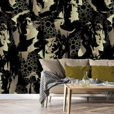 3136-E / Modern Camouflage Peelable Wallpaper, Geometric with Hidden Portraits - Ideal for Bedroom, Kitchen, Living Room, Bathroom - Artevella