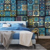 3138-B / Self-Adhesive Geometric Wallpaper - Modern Mosaic Tile Pattern - Easy Install Peel and Stick Wall Art - Artevella