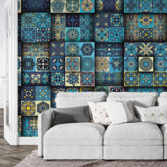 3138-B / Self-Adhesive Geometric Wallpaper - Modern Mosaic Tile Pattern - Easy Install Peel and Stick Wall Art - Artevella