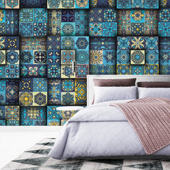3138-B / Self-Adhesive Geometric Wallpaper - Modern Mosaic Tile Pattern - Easy Install Peel and Stick Wall Art - Artevella