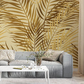 3141-A / Palm Leaf Peel and Stick Wallpaper - Tropical Boho Decor , Stickable Tropical Palm Leaf Design - Artevella