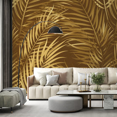 3141-D / Palm Leaf Peel and Stick Wallpaper - Tropical Boho Decor , Stickable Tropical Palm Leaf Design - Artevella
