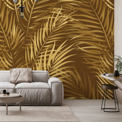 3141-D / Palm Leaf Peel and Stick Wallpaper - Tropical Boho Decor , Stickable Tropical Palm Leaf Design - Artevella