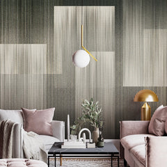 3160 / Modern Art Deco Wallpaper with Silver and Black Lines – Trendy Geometric Wallpaper, Easy Peel Off for DIY Geometric Decor, Bathroom Wallpaper - Artevella
