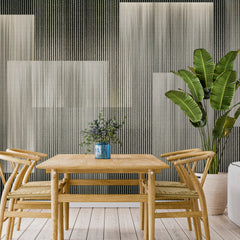 3160 / Modern Art Deco Wallpaper with Silver and Black Lines – Trendy Geometric Wallpaper, Easy Peel Off for DIY Geometric Decor, Bathroom Wallpaper - Artevella