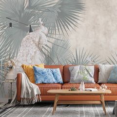 3193 / Adhesive Wallpaper with Botanical Peacock Design - Refresh Your Space with Our Nature-Inspired Decor - Artevella