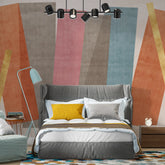 3197 / Colorful Stripe Wallpaper, Easy to Install, Peel and Stick Mural - Modern and Abstract Art Decor for Your Room, - Artevella