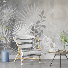 3200 / Peel and Stick Wallpaper for Kitchen, Bathroom, Bedroom | Light Silver and Black Flora | Modern Wallpaper | Temporary and Removable Wall Decor - Artevella