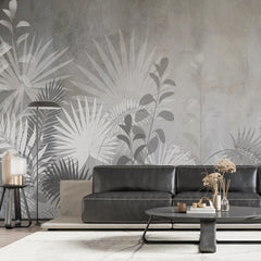 3200 / Peel and Stick Wallpaper for Kitchen, Bathroom, Bedroom | Light Silver and Black Flora | Modern Wallpaper | Temporary and Removable Wall Decor - Artevella