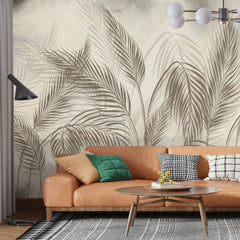 3203 / Panorama Palm Design, Wallpaper for Bedroom, Boho Wallpaper Stick and Peel, Nature Inspired, Wall Murals Peel and Stick, Tropical Accent - Artevella