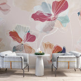 3213 / Colorful Watercolor Flower Peel and Stick Wallpaper, Boho Decor, Modern Wall Mural, Pastel Art Paper, Adhesive Room Accent - Artevella