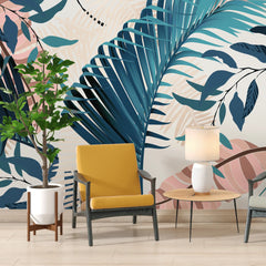 3220 / Botanical Wall Art Meets Geometric Design: Easy Install Peel and Stick Wallpaper for Modern Homes Mural - Artevella