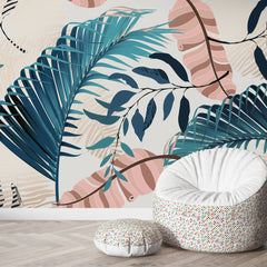 3220 / Botanical Wall Art Meets Geometric Design: Easy Install Peel and Stick Wallpaper for Modern Homes Mural - Artevella