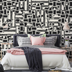 3221 / Modern Geometric Peel and Stick Wallpaper - Deconstructivist Fragmentation, Easy Install for Trendy Home Spaces - Artevella