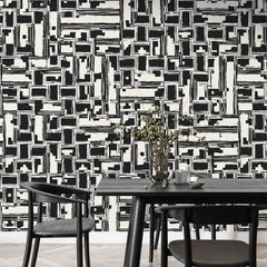 3221 / Modern Geometric Peel and Stick Wallpaper - Deconstructivist Fragmentation, Easy Install for Trendy Home Spaces - Artevella