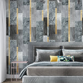 3222 / Vintage Turquoise and Gold Peel and Stick Wallpaper - Art Deco Inspired Home Decor - Artevella