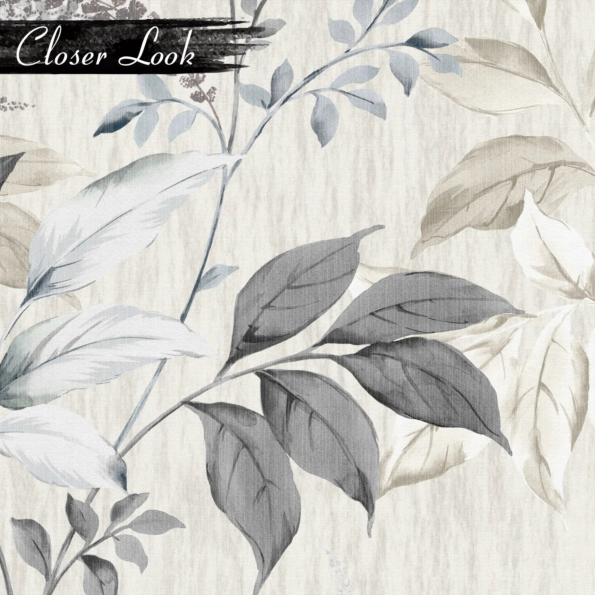 3225 / Porcelain Inspired Floral Wall Decor, Botanical Wallpaper, Easy Install for Home, Light Grey Delicate Flowers Design - Artevella