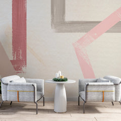 3238 / Soft Brush Stroke Wallpaper, Abstract Pink Neutral Wall Art, Contemporary Chic Mural, Subtle Home Decor - Artevella