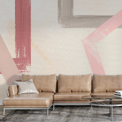 3238 / Soft Brush Stroke Wallpaper, Abstract Pink Neutral Wall Art, Contemporary Chic Mural, Subtle Home Decor - Artevella