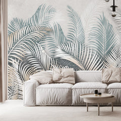 3266 / Elegant Palm Leaf Wallpaper, Soothing Neutral Tones Wall Covering, Luxury Textured Wall Decor for Modern Home - Artevella