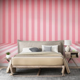 3284 / Pink Striped Wallpaper, Chic Vertical Stripe Wall Mural, Elegant Home Decor Accent - Artevella