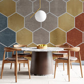 3294 / Luxe Hexagon Wallpaper, Metallic Honeycomb Wall Mural, Rich Textured Geometric Decor - Artevella