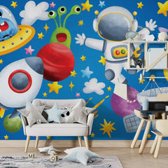6000 / Star Space Peel and Stick Wallpaper for Kids Room, Nursery Decor - Removable and DIY Nursery Wall Decal - Artevella