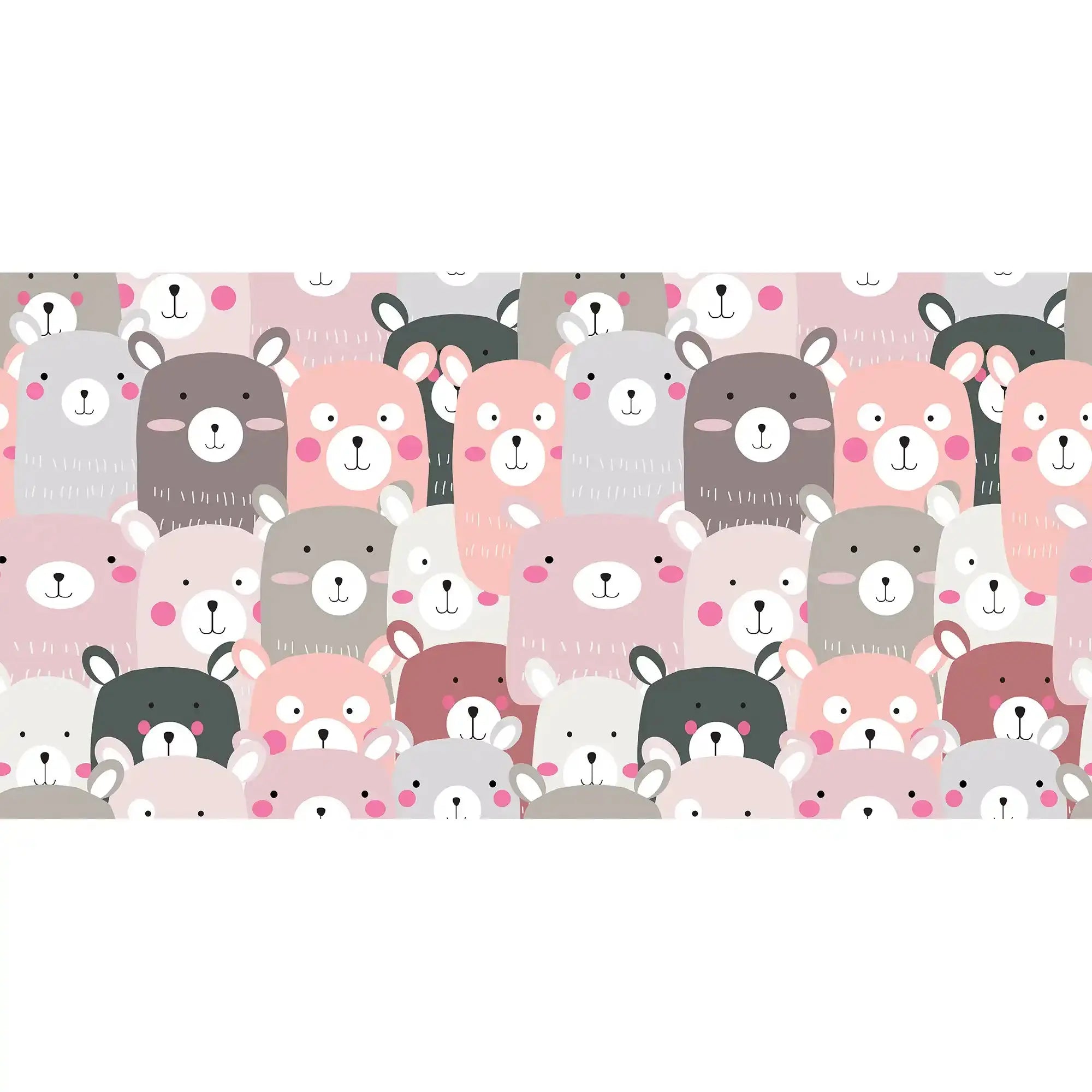 6004 / Adorable Bear Pattern Peel and Stick Nursery Wallpaper - Easy to Apply and Remove - Muted Colors for Kids Room Decor - Eco-Friendly and High Quality - Artevella