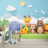 6006 / Peel and Stick Nursery Wallpaper with Colorful Cartoon Animals - Perfect for Child Room, Playroom Decor! - Artevella
