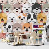 6011 / Nursery Decor Wallpaper - Fun, Colorful Puppy Pattern Peel & Stick Wallpaper - Perfect for Kids Bedroom - Artevella