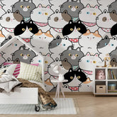 6023 / DIY Nursery Wallpaper - Fun, Self Adhesive Mural with Vibrant Cat Pattern for Child Room Decoration - Artevella